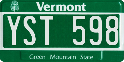 VT license plate YST598