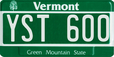 VT license plate YST600