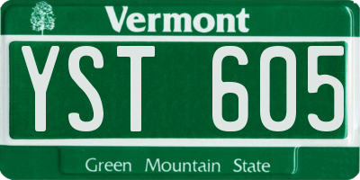 VT license plate YST605