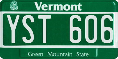 VT license plate YST606