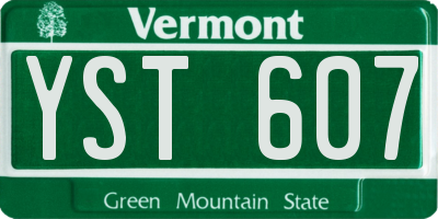 VT license plate YST607
