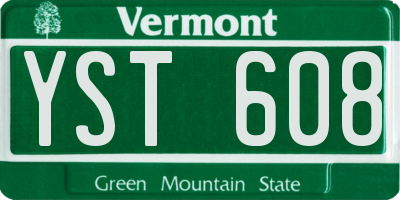 VT license plate YST608