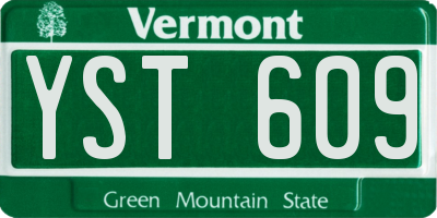 VT license plate YST609