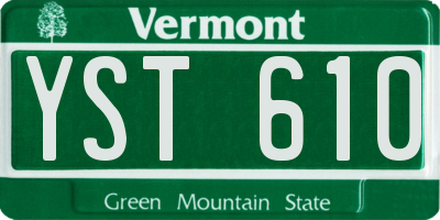 VT license plate YST610