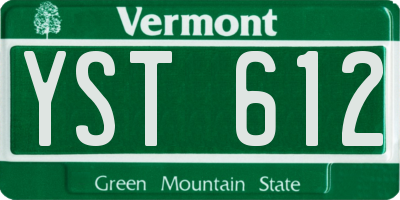 VT license plate YST612