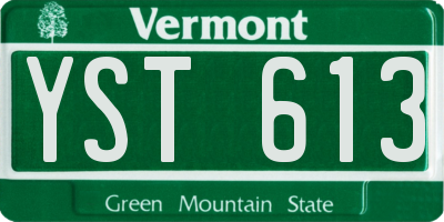 VT license plate YST613