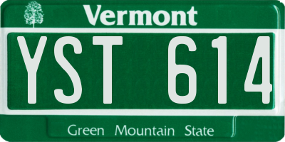 VT license plate YST614