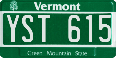 VT license plate YST615