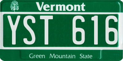 VT license plate YST616