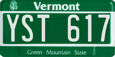 VT license plate YST617