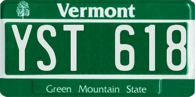 VT license plate YST618