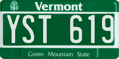 VT license plate YST619
