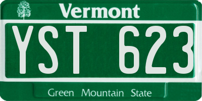 VT license plate YST623