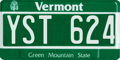 VT license plate YST624