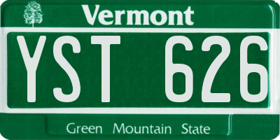 VT license plate YST626