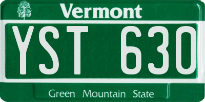 VT license plate YST630