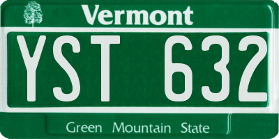 VT license plate YST632