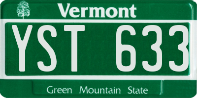 VT license plate YST633