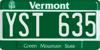 VT license plate YST635