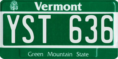 VT license plate YST636