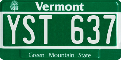 VT license plate YST637