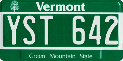 VT license plate YST642
