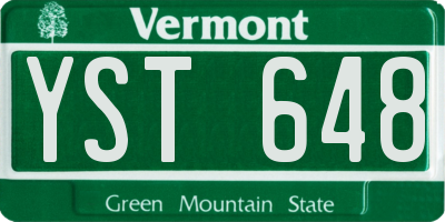 VT license plate YST648