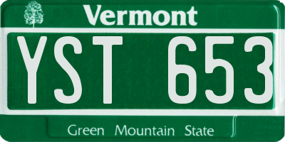 VT license plate YST653