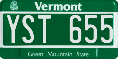 VT license plate YST655