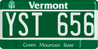 VT license plate YST656