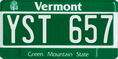 VT license plate YST657