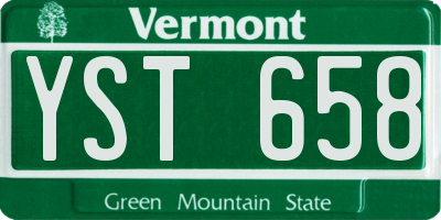 VT license plate YST658