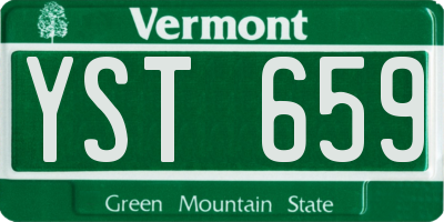 VT license plate YST659