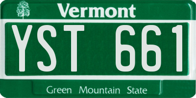 VT license plate YST661