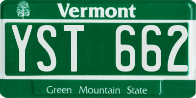 VT license plate YST662
