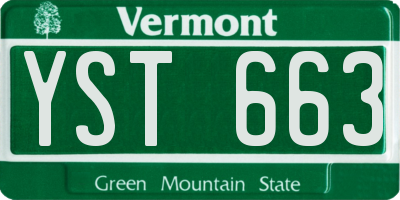 VT license plate YST663