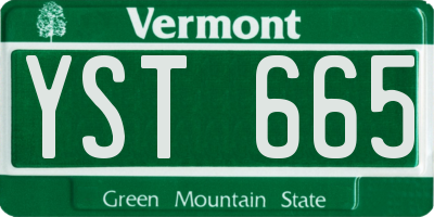 VT license plate YST665