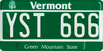 VT license plate YST666