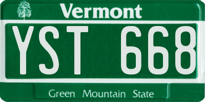 VT license plate YST668