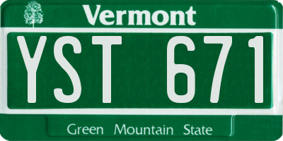 VT license plate YST671