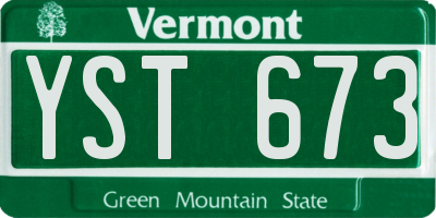 VT license plate YST673