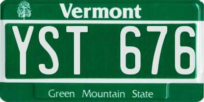 VT license plate YST676