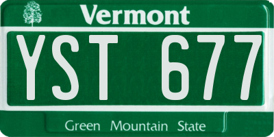 VT license plate YST677