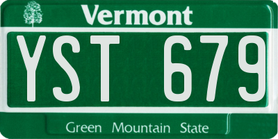 VT license plate YST679