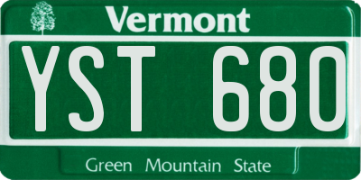 VT license plate YST680
