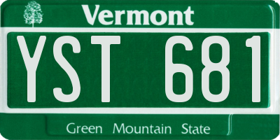 VT license plate YST681