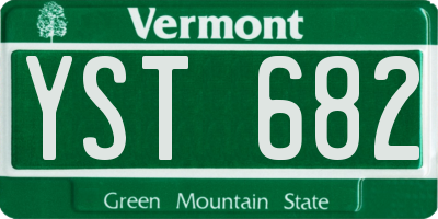 VT license plate YST682