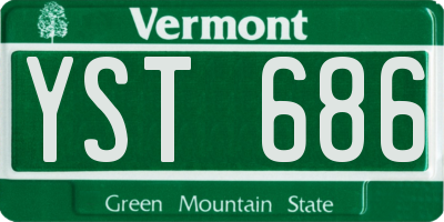 VT license plate YST686
