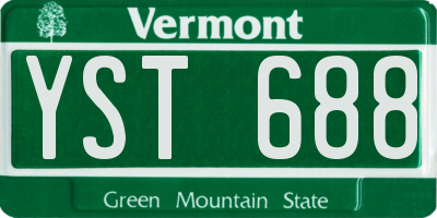 VT license plate YST688
