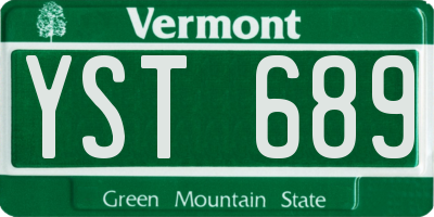 VT license plate YST689